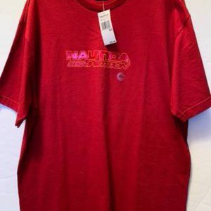 NWT Men's XLG Nautica Competition Red Short Sleeve Cotton T-Shirt